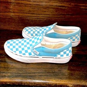 Juniors VANS checkered blue and white 3.5